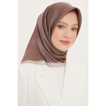 Armine İpek Eşarp 8733d - 4 Sura Nostalji Kahve Siyah
