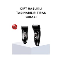 Kablosuz Tıraş Makinesi Çift Başlıklı Kuru Tıraş Folyo Başlık Şarj Göstergeli
