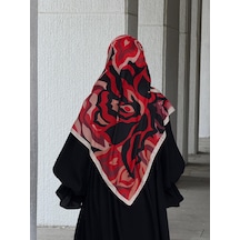 Qalortex Scarf Pamuklu Soft Mihrâ Desen Eşarp-rose