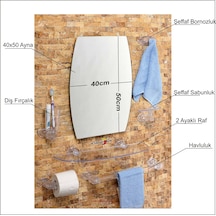 Çoklu 7 Parça 50X40Cm Büyük Otel Banyo Cafe Wc Tuvalet Ayna Seti Şeffaf