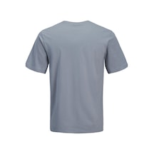 Jack & Jones Jorcatskılls Front Baskılı Erkek Tişört Bisiklet Yaka Kısa Kollu Koyu Gri