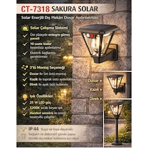 Cata Ct 7318 Sakura Solar Sensörlü Duvar Ve Bahçe Armatür 25 W 3200k Gün Işığı .