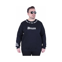 Moc Grande Mocgrande Büyük Beden Bisiklet Yaka 3ip Sweat Dream 25715 Sıyah Siyah