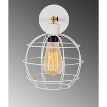 Mylights Retro Rustik Beyaz Dünya Aplik Rustik Retro Mafsalı Apl Beyaz