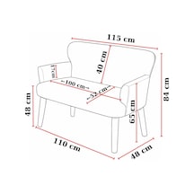 Tr Roma Çay Seti Koltuk Takımı 2+1+1 Babyface Kumaş Ahşap Beyaz Ayak Balkon Ve Bekleme Takımı - Antrasit