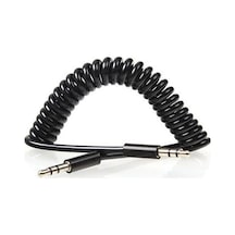 1 Metre Spiralli AUX 3.5mm Kulaklık Ses Erkek Uçlu Aktarma Kablo