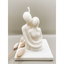 Bernami Vazo Pinterest Sarılan Çift Figürlü Vanilya Kokulu Dekoratif Mum Handmade Decorative Candle Diğer
