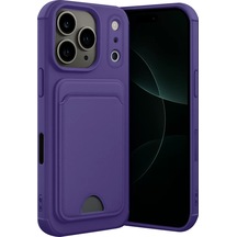 Newface Apple iPhone Uyumlu 17 Pro Kelvin Kartvizitli Silikon - Derin Mor Diğer