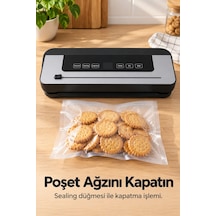 Poşet Yapıştırma Ve Vakumlama Makinesi Açılır Kapaklı Beyaz - Çok Renkli