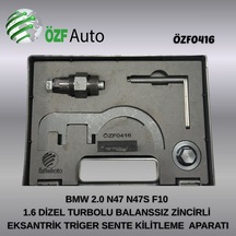 Özf0416 Bmw 2.0 N47 N47s F10 1.6 Dizel Turbolu Zincirli Eksantrik Triger Sente Kilitleme Balanssız Pompa Sökmeli Aparat