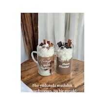 Cafe Latte Ve Mocha Soya Mum 2 Adet Beyaz