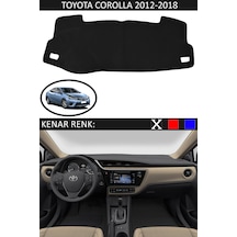 808 Group Toyota Coralla 2012-2018 İçin Uygun Torpido Koruma Halısı Siyah Kenar Renk Siyah