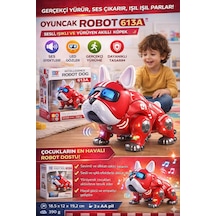Robot Köpek Sesli Işıklı Ve Yürüyen Akıllı Köpek Oyuncak - Kırmızı