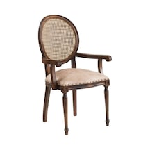 Madalyon Kolçaklı Hazeranlı Ahşap Klasik Sandalye Ceviz