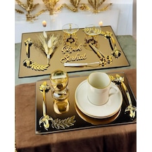 Cherish Gold Aynalı Nişan Tepsisi Ve Söz Tepsisi Mavi Mavi