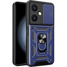 Vivo Y27 Uyumlu Kılıf Pars Lens Yüzüklü Silikon - Lacivert