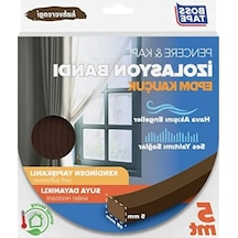 5mm X 15mm Kauçuk Pencere Ve Kapı İzolasyon Bandı - Kahverengi