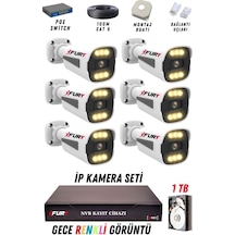 Fury 6 Kameralı Ip Güvenlik Kamerası Seti 4mp Gece Renkli Su Geçirmez 1506 1tb
