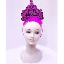 Happy Birthday Neon Fuşya Renk Doğum Günü Tacı 24x15 Cm Diğer