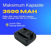 Philips 9000 Serisi Xw9383 Aquaplus Dikey Süpürge 3500 Mah 25.2 V Batarya  Uyumlu Uzun Ömürlü, Maksimum Performans Pil
