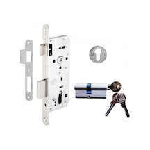 Kale 152r 40mm Standart Daire Kilidi Rozet Delikli - Oval Nikel 68mm Silindirli