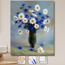 Bir Sevgilinin Çiçeği Sayılarla Boyama Seti - Çerçeveli, 40x50cm