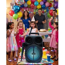 Kablosuz Karaoke Hoparlör Mikrofonlu Rgb Işıklı Bluetooth Speaker Usb Tf Kart Destekli - Lisinya