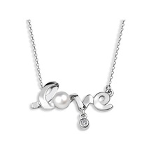 Kuyumcudukkani "beyaz İncili Love Yazılı" Kolye-20577-w-w Beyaz