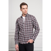 Morven Erkek Gri Kışlık Düğmeli Yaka Regular Fit Gömlek 25ks004006100 Gri Gri