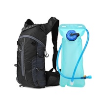 Katlanabilir Bisiklet Sırt Çantası: Hafif Naylon, 2l Su Torbası İle Outdoor Aktivite İçin Siyah Siyah