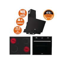 Afm Tech Ve Ferre Cava Sessiz Vitro Elektrikli Siyah D063-SA + MS263 + FM7700 Ankastre Set
