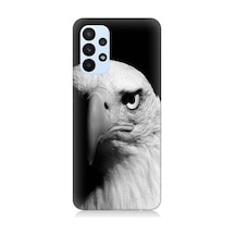 Samsung Galaxy A33 Uyumlu Siyah Beyaz Kartal Başı Desenli Silikon Kılıf