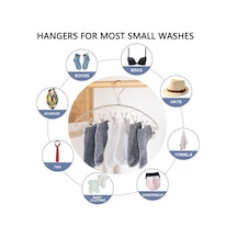 Rüzgar Geçirmez Kancalı Paslanmaz Çelik Kurutma Askısı, İç Çamaşırı Askısı, Çorap Ve Havlu Kurutmak İçin 8 Klipsli Elbise Askısı 2'li Paket Diğer