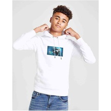 Tshirthane Underswap Sans Baskılı Unisex Çocuk Kapüşonlu Beyaz Sweatshirt Beyaz