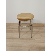 Evko Mobilya Tabure, Bar Taburesi, 2'li Tabure, Metal Ayaklı Tabure - Kahverengi