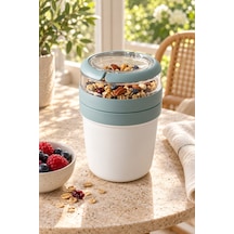 Emilahome Mıxme Muesli Cup 650 Ml Beslenme Kabı &yoğurt Kabı & Mama Kabı Turkuaz - 873535709 Turkuaz