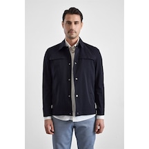 Süvari Lacivert Slim Bebe Yaka Düz Yan Cepli Çıtçıtlı Dolgusuz Standart Mont Mn2008700555-m09