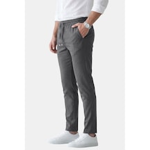 Deepsea Antrasit Slim Fit Beli Lastikli İpli Likralı Soft Touch Erkek Spor Pantolon 2601746