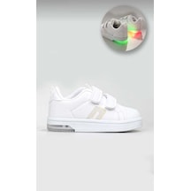 Cool Unisex Sneaker Esnek Rahat Kalıp Çocuk Spor Ayakkabı Tam Kalıp Ortopedik Günlük Ayakkabı Beyaz Pepe Beyaz