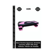 Özel Üretim Egzersiz Zindelik Çalışma Step-300 Step Tahtası 79x29 Cm Pembe