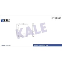 Radyatör 206 98 1.0-1.4-1.6 16v Mek Klimasız 415x380x25 Kale Radyatör 1330.37/ 9647511480/ 1333.12/ 1330.h2