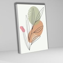 3'lü Kanvas Tablo Seti Pastel Renkli Çizgisel Yaprak Tasarımı 50 X 70 Gartnm1679 Açık Altın