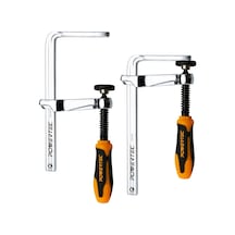 Powertec 71410 Mft Masa Ve Kılavuz Ray Sistemi İçin Hızlı Vidalı Kılavuz Ray Kelepçesi, 13,7 Cm Kapasite X 5,9 Cm Boğaz Derinliği - 2 Paket