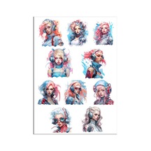 Renkli Kadınlar Sticker Set