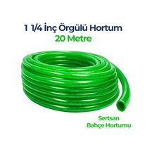Örgülü Su Hortumu 1 1/4 İnç 20 Metre Yeşil Dayanıklı Bahçe Hortumu