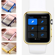 iOS Uyumlu Watch Için 42Mm 2,3 Lazer Kaplama Ultra Slim Şeffaf Siliko
