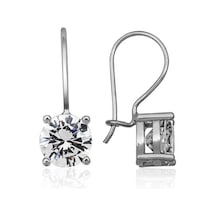 Gümüş Sallantılı Tek Taş Küpe Sl4045 Gümüş
