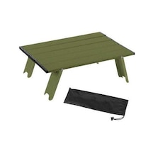Pazly Katlanır Plaj Masası - Ordu Yeşili Alüminyum - Hafif Ve Dayanıklı Yeşil