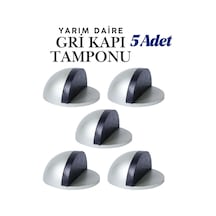 5 Adet Gri Yarım Daire Yapışkanlı Kapı Tamponu Kapı Stoperi Metal Kapı Stopu Durdurucu
