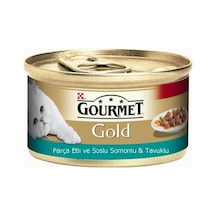 Gourmet Gold Somon ve Tavuklu Konserve Yetişkin Kedi Maması 6 x 85 G